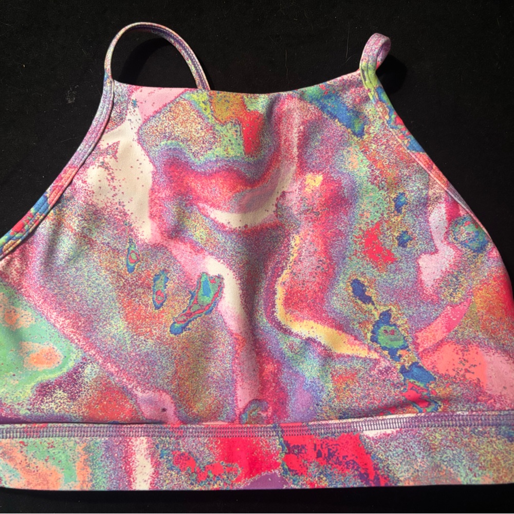 LSKD Colorful high neck sports bra